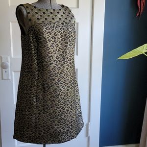 Metallic Leopard Print Mini Dress